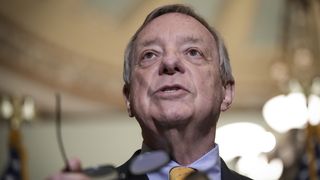         Mori. Dick Durbin speaks to reporters at the U.S. Capitol on May 24. 